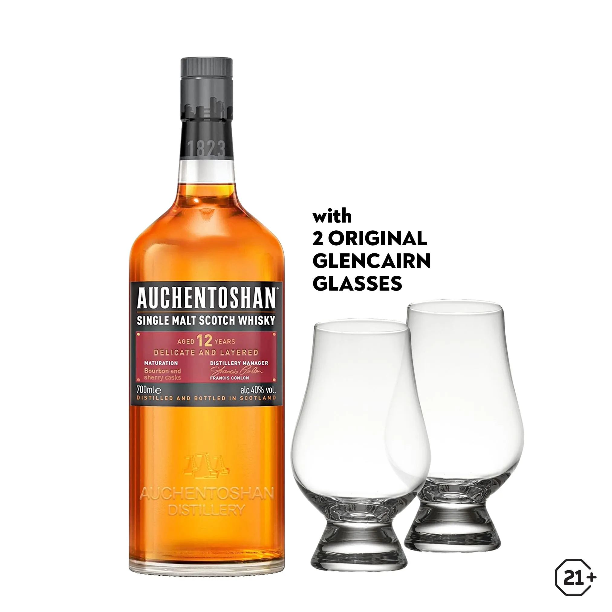Auchentoshan 12yrs 700ml   Glencairn Glass 2pcs