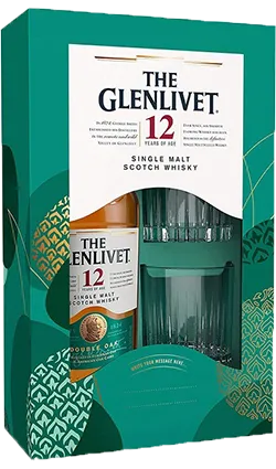 Glenlivet 12YO Double Oak 700ml with 2 glasses