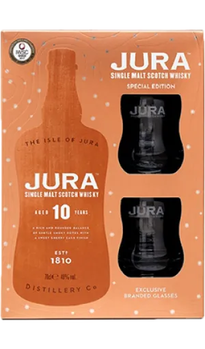 Isle of Jura 10YO 700ml with 2 Glasses Gift Pack