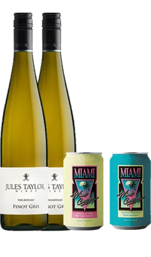 Jules Taylor Pinot Gris 750ml 21/23 x2   Miami Wine Cooler 2pk