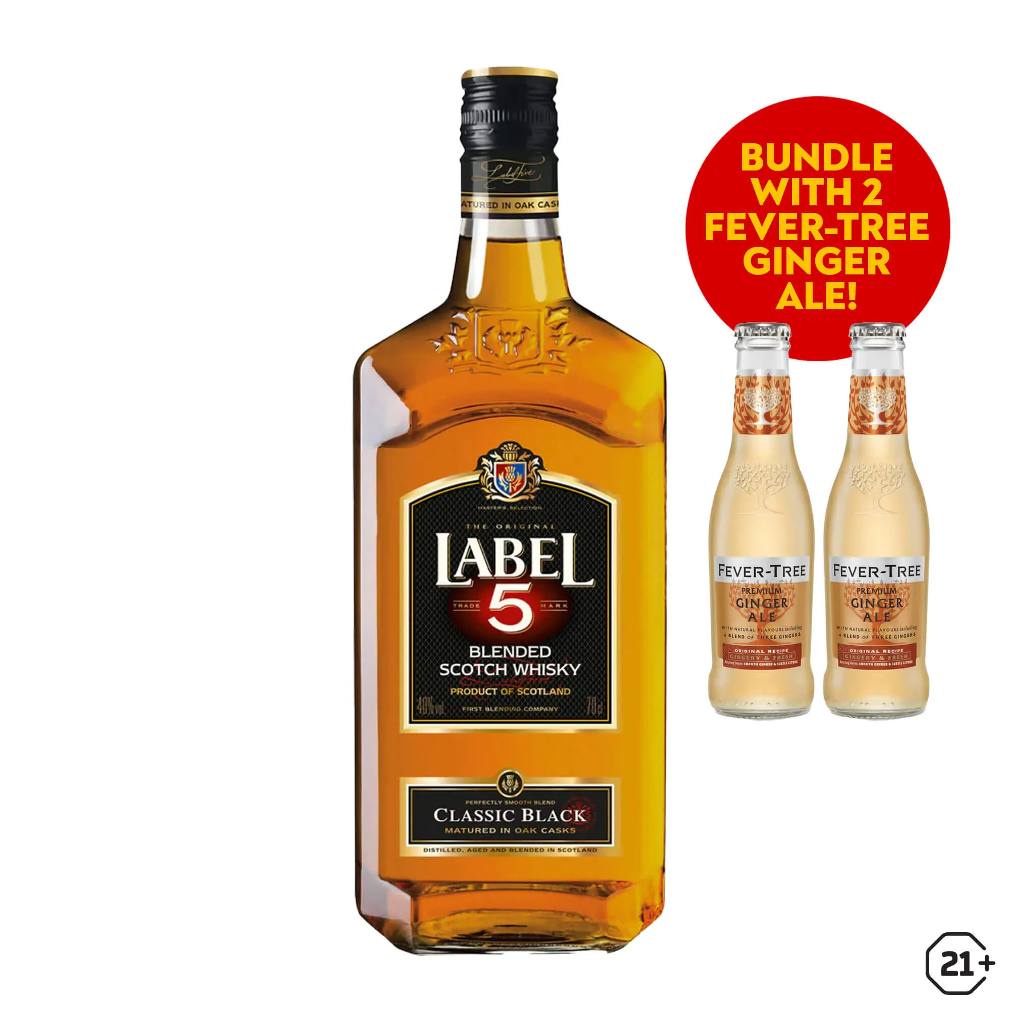 Label 5 Classic Black 700ml   Fever Tree Ginger Ale 200ml 2btls