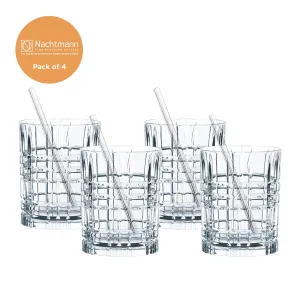 Nachtmann - Whisky Tumbler 4 Glasses   4 Glass Straws