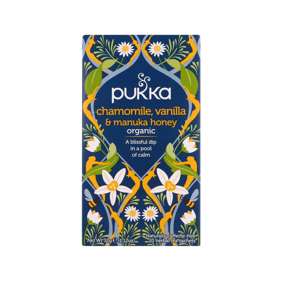 PUKKA Organic Chamomile, Vanilla & Manuka Honey Tea Sachets  (32g)