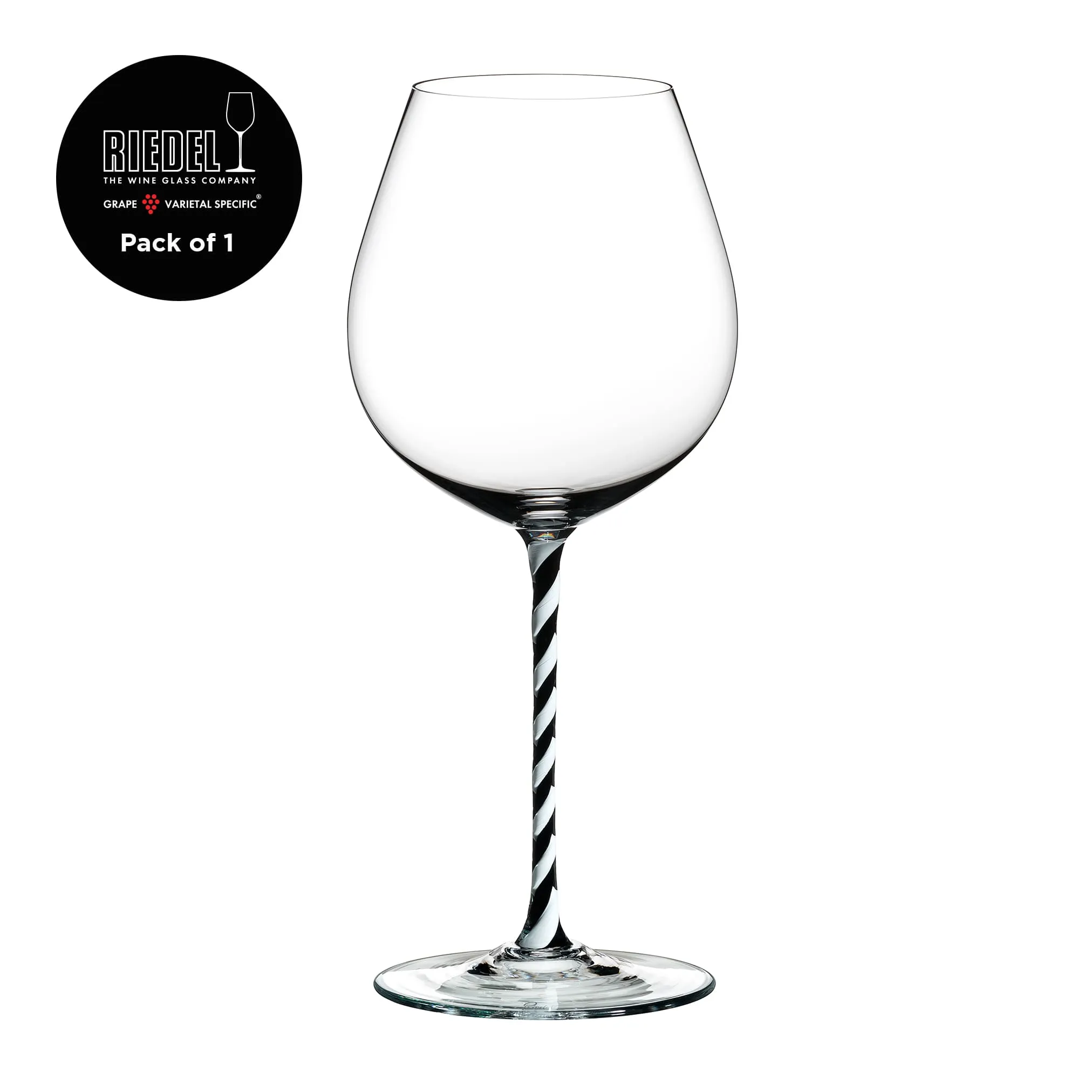 Riedel - Fatto A Mano - Old World - Pinot Noir - Black and White Twisted