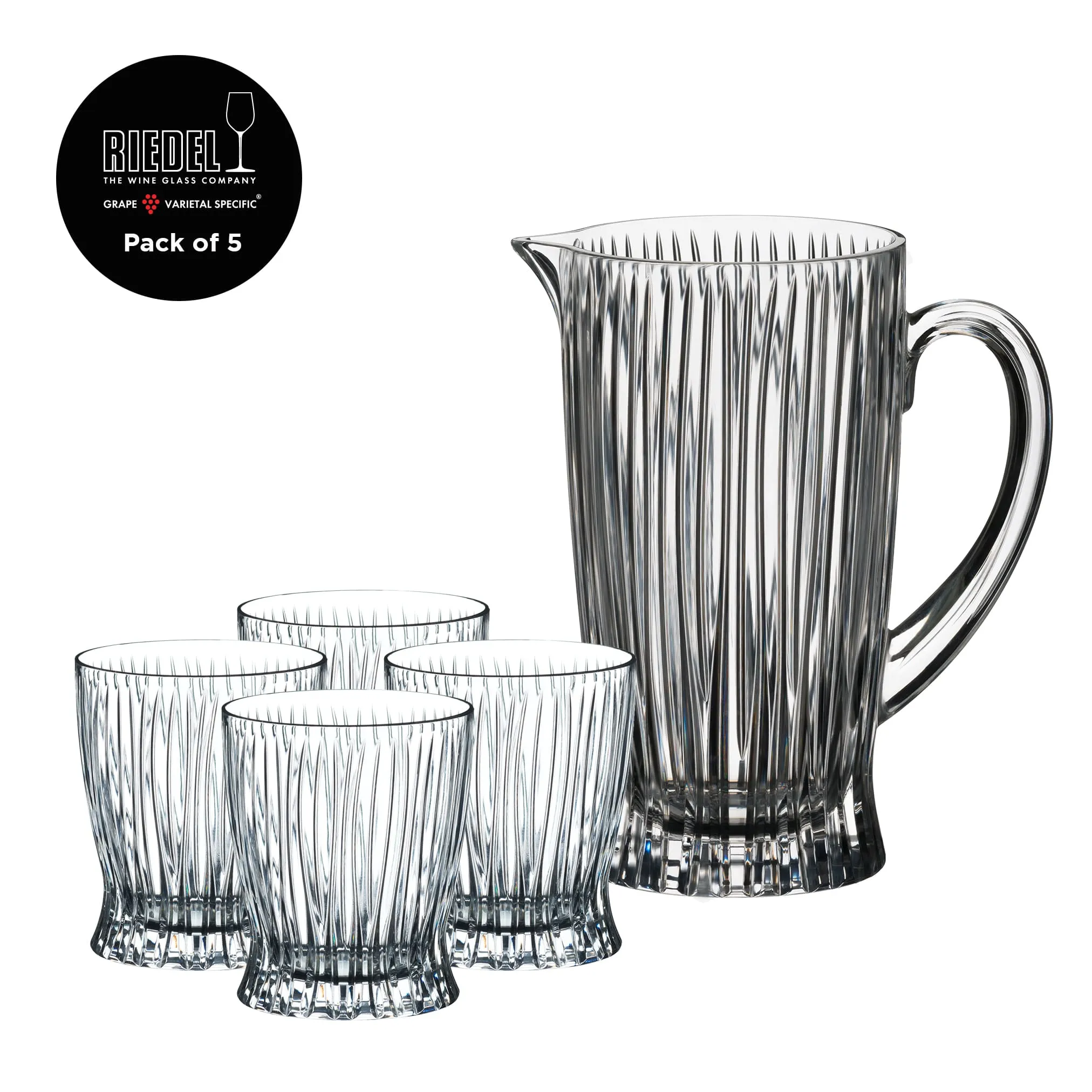 Riedel - Tumbler Collection - Cold Drinks Set - 4 Fire Tumbler   1 Pitcher