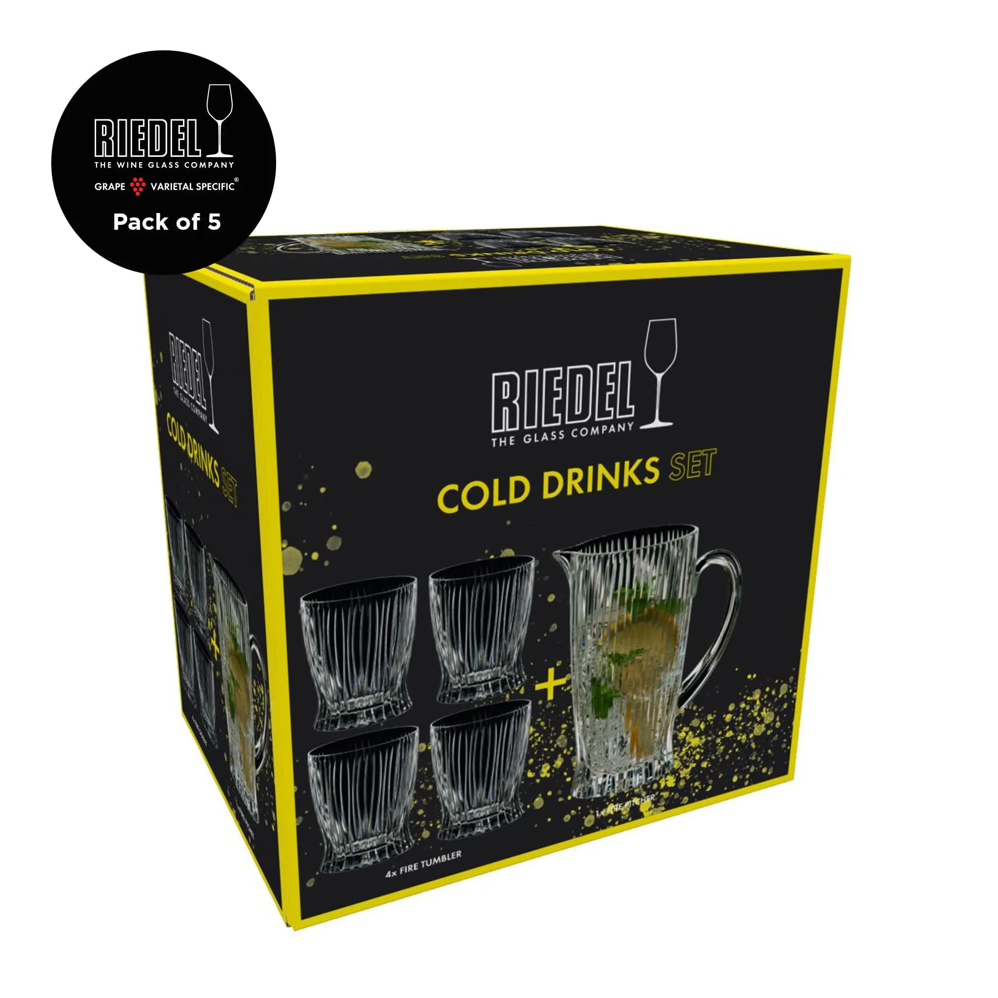 Riedel - Tumbler Collection - Cold Drinks Set - 4 Fire Tumbler   1 Pitcher
