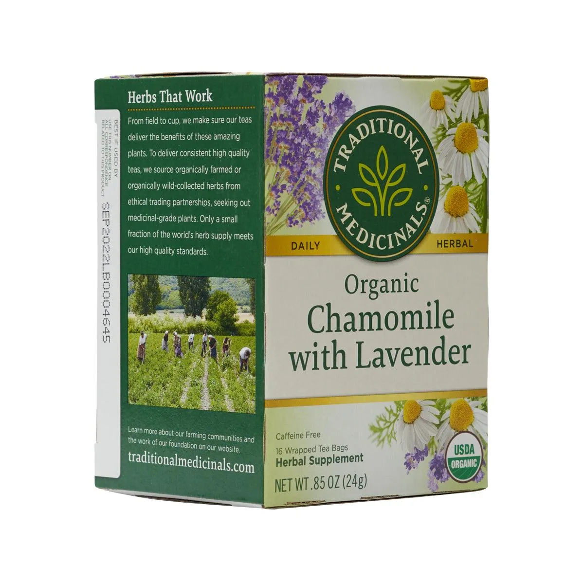 TRADITIONAL MEDICINALS Organic Chamomile & Lavender Tea Bags  (24g)